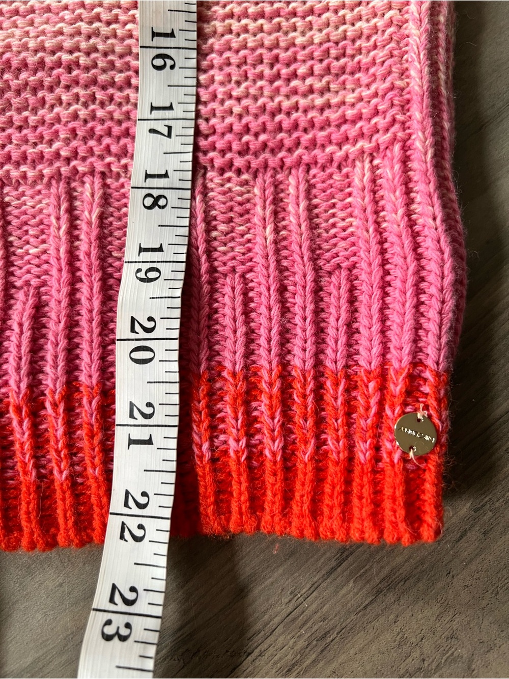 Marc Cain Wool Cashmere Blend Knit Ombré Sweater Peach/Pink Size 42 US 12 - Picture 12 of 14